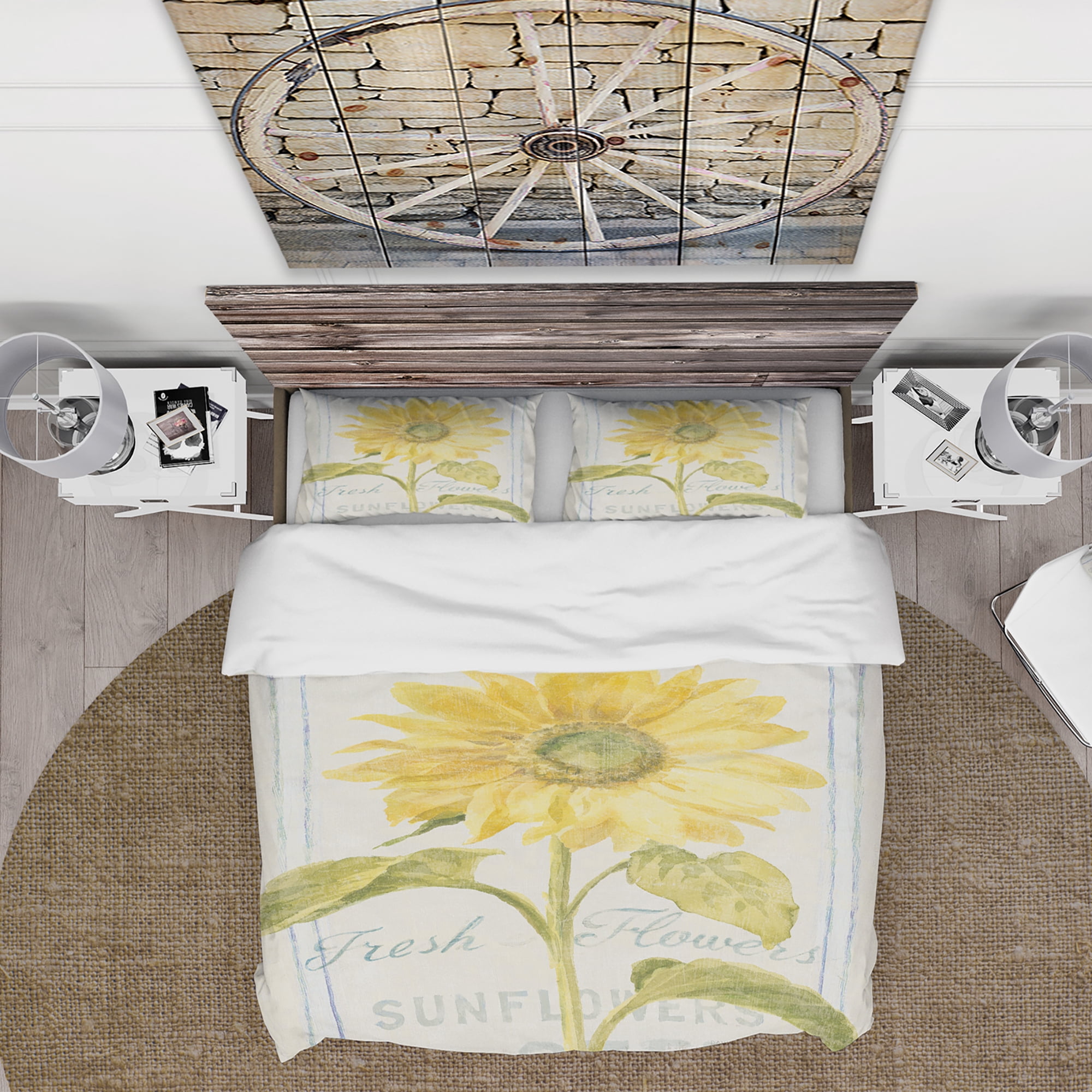 Designart 'Floursack Florals II' Cottage Duvet Cover Set