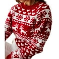 thumbnail image 3 of Liacowi Women Jumpers Christmas Snowflake Reindeer Long Sleeve Knitted Ribbed Sweater Jumpers Knitwear Top, 3 of 6