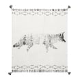 thumbnail image 4 of Fox in Forest Grayscale Printed 100% Cotton Throw Blanket w/ Tassels 50" x 60", 4 of 5