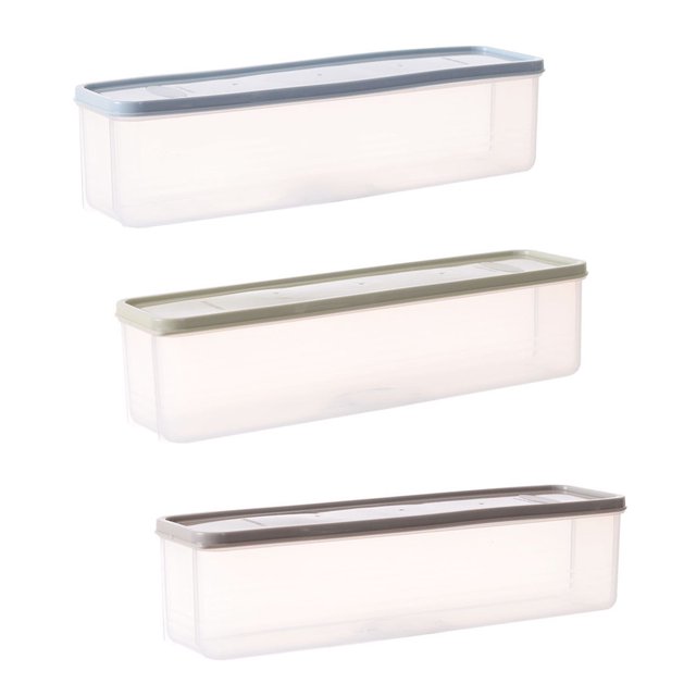 3pcs/Set Plastic Food Storage Noodle Containers Box for Refrigerator Kitchen Sugar Nut Snack (Khaki + Light Blue + Light Green)