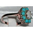 thumbnail image 3 of LBG 14K Rose Gold Womens Opal & Turquoise Cluster Ring - Size 4.75, 3 of 4