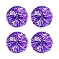 thumbnail image 1 of Toystoory Pompones de porristas de plástico de 4 Uds para actuaciones vibrantes, pompones de porristas ligeros y portátiles Animadoras Plata mixta violeta, 1 of 6