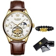 thumbnail image 1 of OLEVS Mechanical Watch For Men Skeleton Leather Strap Automatic Wristwatch Moon Phase Waterproof Lumious High Quality Men Watch, 1 of 1