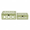 thumbnail image 4 of Set of Green Quatrefoil Mirror Jewelry Storage Boxes, 4 of 5