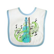 Inktastic Violin with Musical Notes and Swirls Boys or Girls Baby Bib