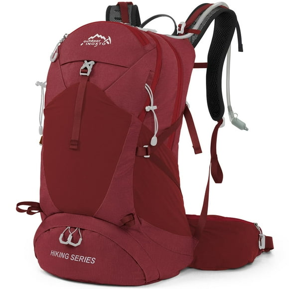 Mochila de Senderismo IX INOXTO Impermeable con Bolsa de Agua de 3L Roja