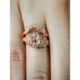 thumbnail image 2 of Gems & Jewels 925 Sterling Silver 2.00 Ct Round Cut Morganite & Diamond Wedding Engagement Thanksgiving Christmas Bridal Ring Set 14K Rose Gold Plated For Women's -5.5, 2 of 2