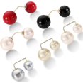 thumbnail image 1 of 6 Pieces Artificial Pearl Brooch Pins Anti-Exposure Neckline Safety Pins Sweater Shawl Clips for Women Girls Wedding Party Decorations, 2 Styles, 1 of 4