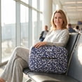 thumbnail image 3 of Floral Corduroy Duffle Bag for Women Winter Carry on Weekender Bags Gym Tote Personal Item Bag for Spirit Airlines Approved Underseat, Blue, 3 of 9