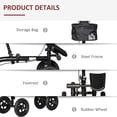thumbnail image 6 of HOMCOM Seated Walker, Foldable Steerable Medical Scooter, Compact Crutch Alternative with Braking System and Storage Bag, Black, 6 of 9