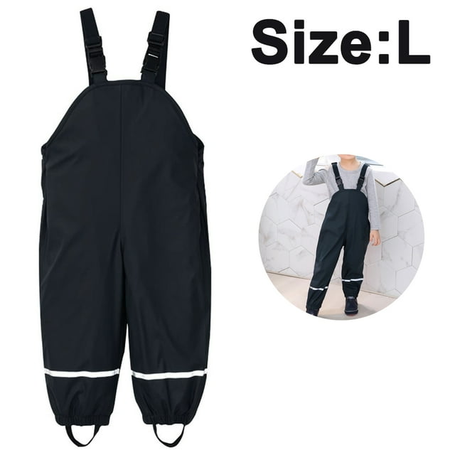 Pantalon de Pluie Imperméable pour Enfants, Anti-Saleté, à Bretelles, pour Garçons et Filles