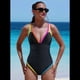 thumbnail image 5 of Traje de Baño de una Pieza para Mujer 2025 con Control de Abdomen, Diseño de Bloques de Color Neón, Cuello en V Profundo y Adelgazante Negro XL, 5 of 8