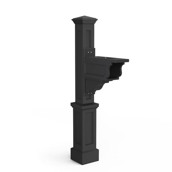 Mayne Dover Mailbox Arm Mount Black Plastic Mailbox Post