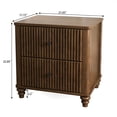 thumbnail image 5 of Fluted Nightstand 2-Piece Set, 21.65 Inch Wide Side Table with 3 Drawers, Mid Century Modern Wood Nightstand with Metal Handles for Bedroom, Living Room, Entryway, Walnut Finish, 5 of 9