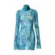 thumbnail image 1 of Vestido elegante con cuello redondo y estampado bodycon para mujer Vestido estético transparente Kuymtek Azul T M para Mujer, 1 of 8