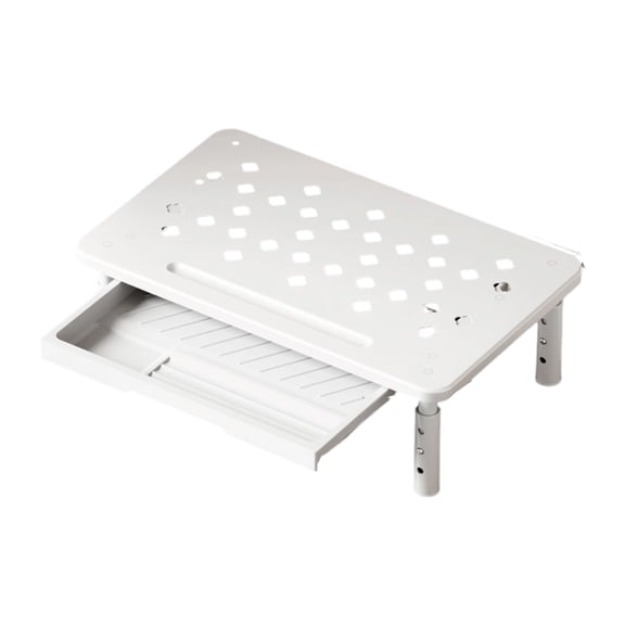 Space Saving Desktop Risers Shelf Adjustable Designs Steel Plastic Construction For Monitor Laptop Office Organization