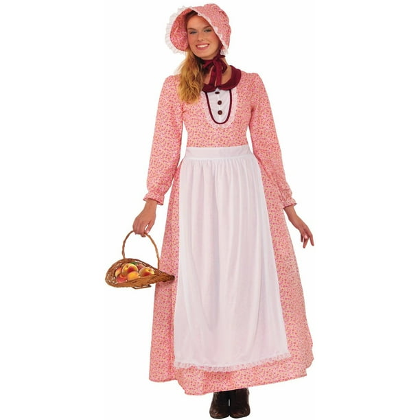 Pioneer Prairie Amish Dress Adult Standard Costume Bonnet Apron Colonial Pilgrim - Walmart.com