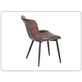 thumbnail image 1 of Juego de 2 sillas de comedor tapizadas de piel sintética de estilo vintage, silla decorativa sin brazos con respaldo, patas de metal y pies ajustables para cocina, salón, cafetería, dormitorio,Café, 1 of 2