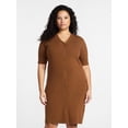 thumbnail image 2 of Terra & Sky Women’s Plus Fine Gauge Rib Knit Dress, Sizes 0X-5X, 2 of 5