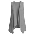 thumbnail image 7 of Womens Draped Cardigans Lightweight Sleeveless Open Front Duster Summer Casual Vest Jacket with Pockets (L, Gray), 7 of 7