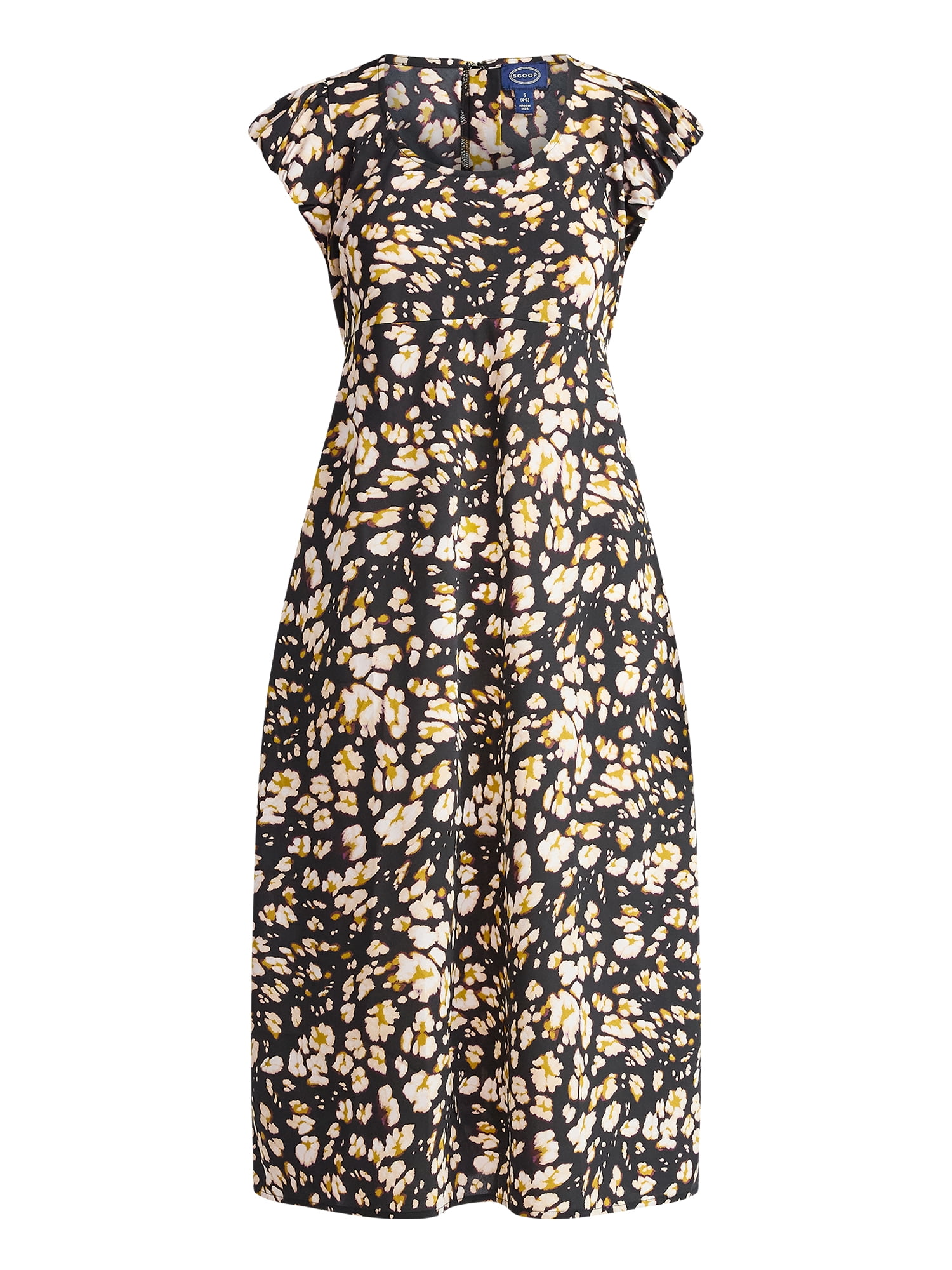 Scoop Women’s Puff Sleeve Midi Dress, Sizes XS-XXL