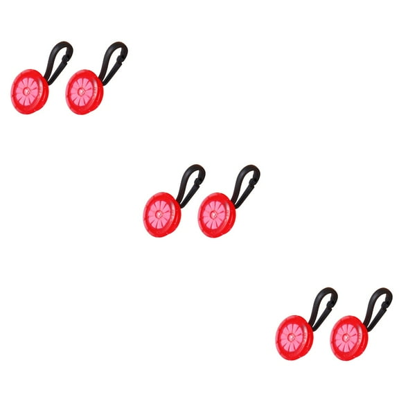 6 Pcs  Mini LED Bright Safety Light Multifunctional Clip On Strobe Lights for Luggage Backpack Pouch (Red)