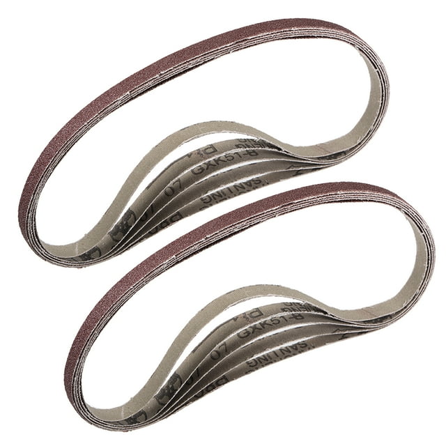 Cinta de lijado de 3/8 pulgadas x 21 pulgadas, 80 granos, 10 piezas
