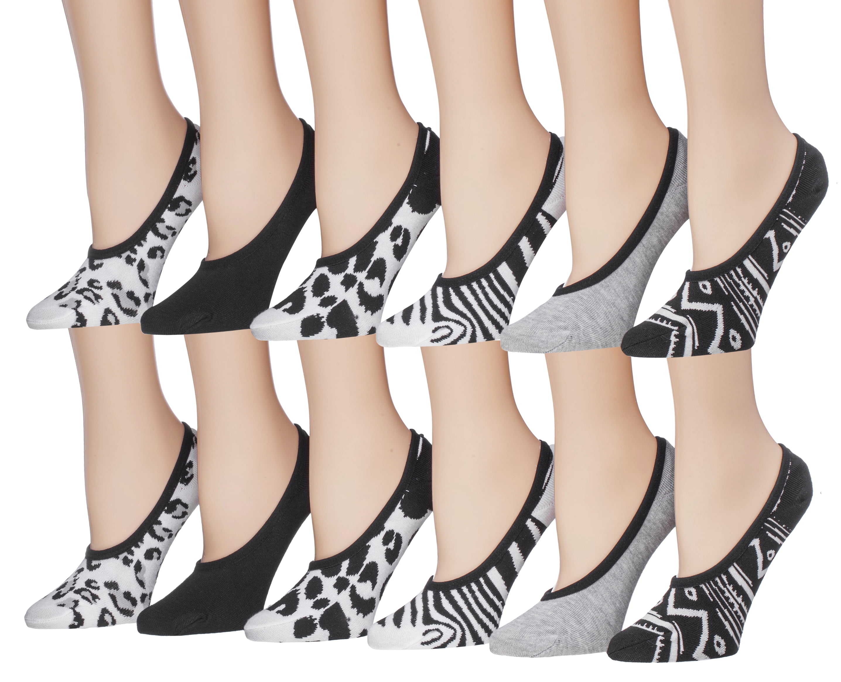 Tipi Toe No Show Socks For Women 12 Pairs Casual Low Cut Socks Anti