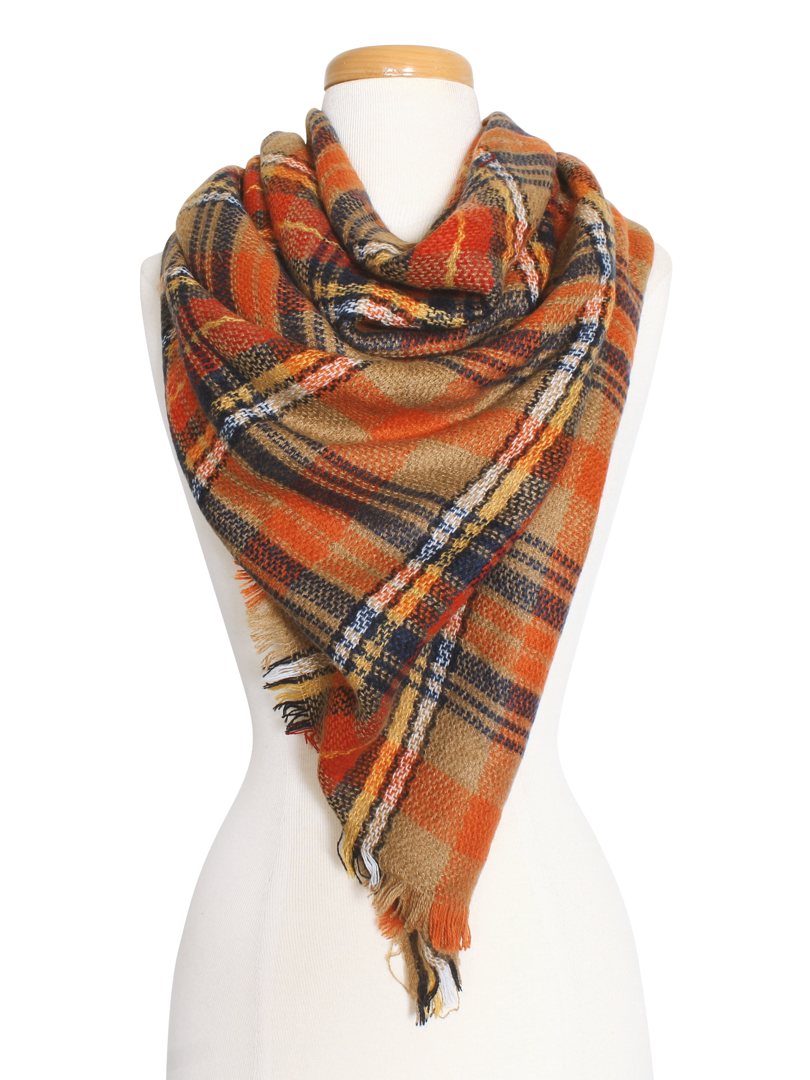 Sassy Scarves - Women's Warm Plaid Pattern Tartan Multi Color Scarf for