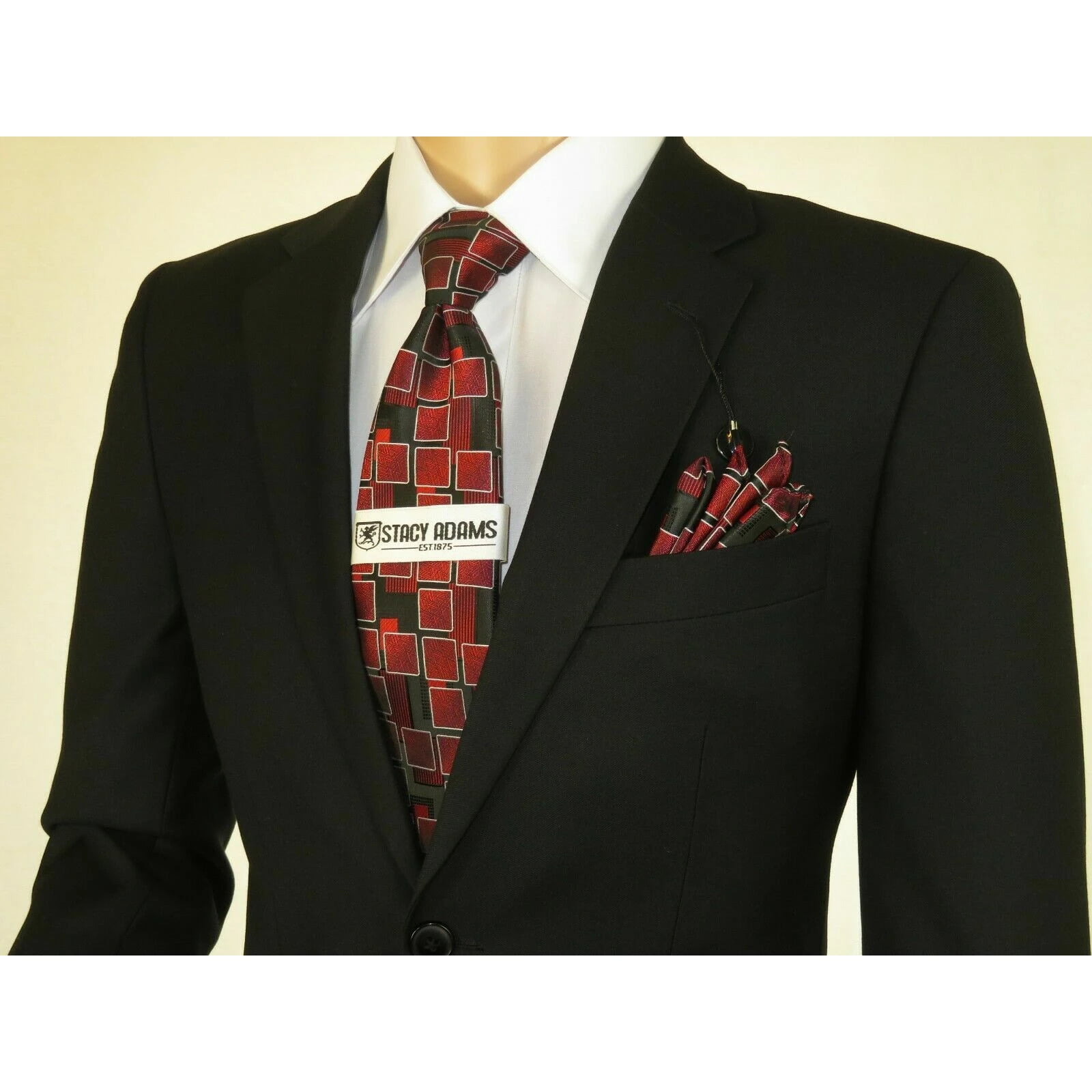 Men Two Button Black Business Suit Giorgio Ferraro Pleated Sp3000-R2 Regular fit 