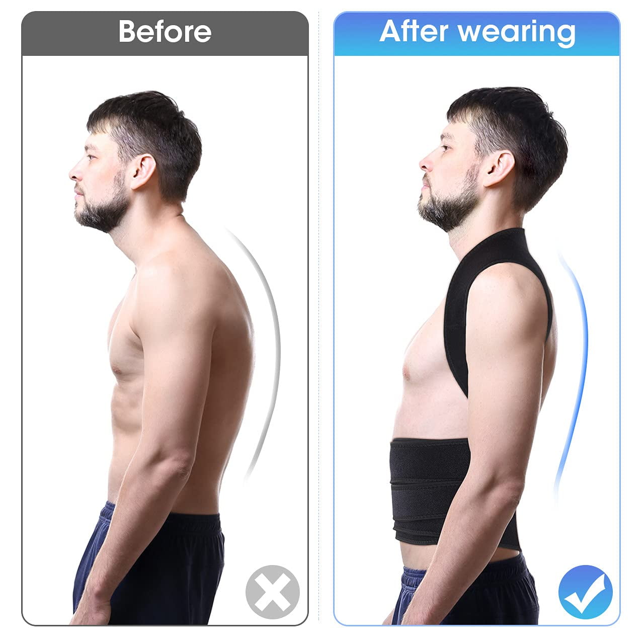 IYDoaMea Back Brace Posture Corrector for Women and Men, Shoulder Straightener Adjustable Back Support Upper and Lower Back Pain Relief - Scoliosis Hunchback Hump Thoracic Spine Corrector