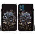 thumbnail image 2 of Compatible with Motorola Moto E13 Flower Painted PU Leather Wallet Case with Card Slots Cover, 2 of 5