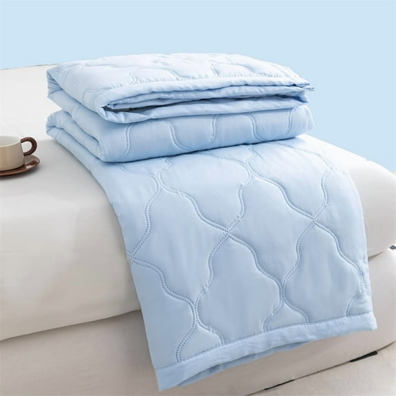 suxuMhao Blue Summer Quilts, 100*150cm Thin Quilt, Light Weight Quilts Coverlet for Summer, Breathable, cool & comfortable,Soft Comfortable Quilts for Bed, Machine washable,1 Piece