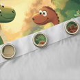 thumbnail image 4 of Feelyou Kawaii Family Dino Black Out Curtains for Kids, Sunshine Wildlife Curtains Pack of 2 (42x63 Each), Green Orange, 4 of 6
