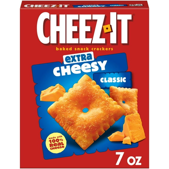 Cheez-It Extra Cheesy Cheese Crackers, Baked Snack Crackers, 7 oz