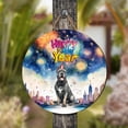 thumbnail image 4 of Happy New Year with Cane Corso Fireworks Holiday Xmas Winter 2025 Round Wood Sign Italian Mastiff Dog Lover Gifts Idea Hanging Wall Home Decor - 00025, 4 of 5