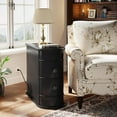 thumbnail image 3 of Tribesigns Wood End Table, 2-Drawer Narrow Side Table with Charging Station, 3 of 7
