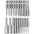 thumbnail image 1 of AVEKI 20Pcs Tête Hexagonale Magnétique Tournevis Bit Set 1/4 Pouce Hexagonale Magnétique Tournevis Bits Allen Clé Outil de Réparation pour Fixation Vis Boulons - 10Pcs Métrique & 10Pcs SAE, 60mm le 0601M, 1 of 8