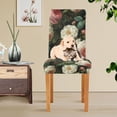 thumbnail image 4 of Yayeee 2 Pack Dining Chair Covers Stretch Parson Chairs Slipcovers Seat Protector, White and Pink Roses, 4 of 6