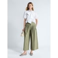 thumbnail image 2 of Free Assembly Women's and Women's Plus High Rise Wide Leg Pleated Culotte Pants, Sizes XS-XXL, 2 of 5