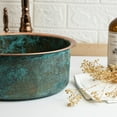 thumbnail image 7 of 16" Handmade Green Patina 100% Solid Copper Kitchen & Bathroom Vessel Sink Bowl – Countertop Basin for Vanity & Powder Room | Eco-Friendly Rustic Copper Sink with Drain Cap, 7 of 7