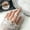 White, variant on Diameter 17MM Women Stone Pearl Finger Ring Beaded Ring Fashion Jewelry -White