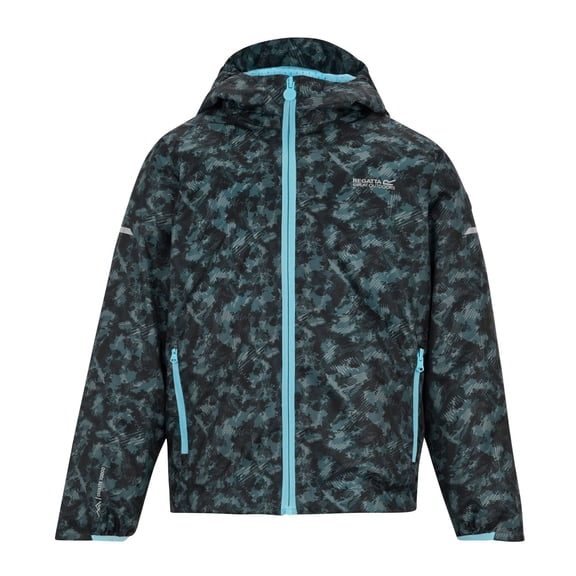 Regatta Boys/Girls Lever II Scratched Camo Waterproof Jacket
