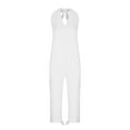 thumbnail image 4 of gakvbuo Jumpsuits For Women Summmer Dressy Wedding Women's Casual Loose Pocket Strap Cotton And Linen Jumpsuit Fashion Playsuit Trousers Overalls Sling Jumpsuit, 4 of 7