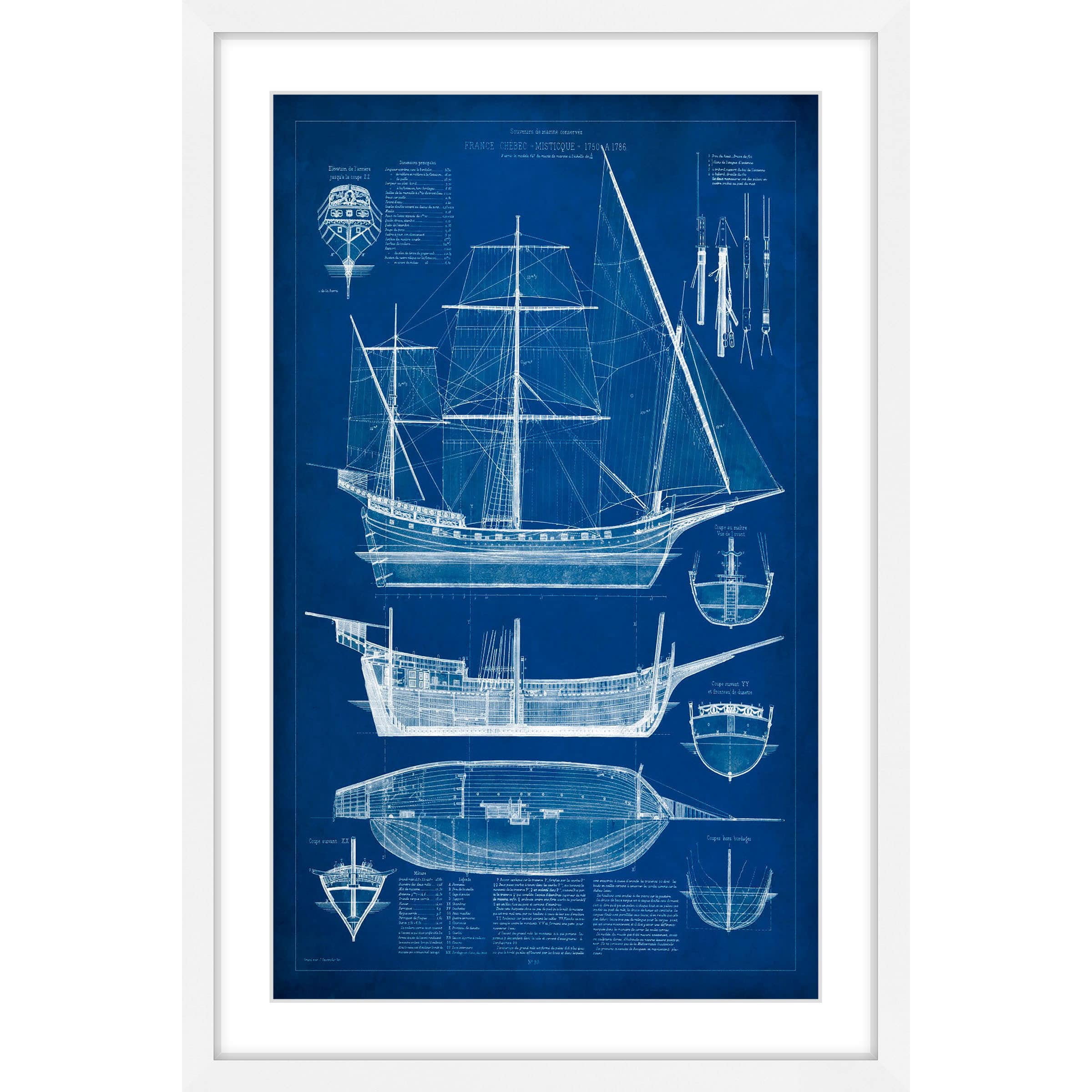 Marmont Hill "Ship Blueprint I" Framed Painting Print