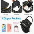 thumbnail image 5 of Quilted Crossbody Cellphone Bag for Women, Small Phone Handbag with 3 Zipper Pockets and Adjustable Strap, 5 of 9