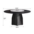 thumbnail image 4 of Modern Round Dining Table 60.29", Artificial Marble Surface With Base, 31.5" Rotatable Disk For 6-8, Scratch- Black Textured Solid Wood Base Table, 60.29" Top, Turntable & Easy To Clean, 4 of 6