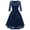 Navy, variant on Jdlsppl Women's Midi Lace Dress V Neck Short Illusion Quarter Sleeve Swing Flowy Billowy Pleated Overlay Luxury Formal Dinner Evening Cocktail Party Homecoming Skater Dress Burgundy Small