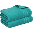 thumbnail image 3 of Infinitee Xclusives Spa and Hotel Quality Turkish Cotton 2 Piece Teal Bath Towels Set, 3 of 8