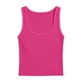 thumbnail image 4 of Crop Tank Tops for Women Womens Cotton Ribbed Square Neck Tank Top Basic Backless Sleeveless Summer Shirt Tank Top, 4 of 4